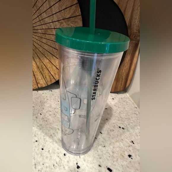 Starbucks VW Surfer Bus Acrylic Venti Cold Cup Tumbler 24 oz 2014 - Picture 2 of 8
